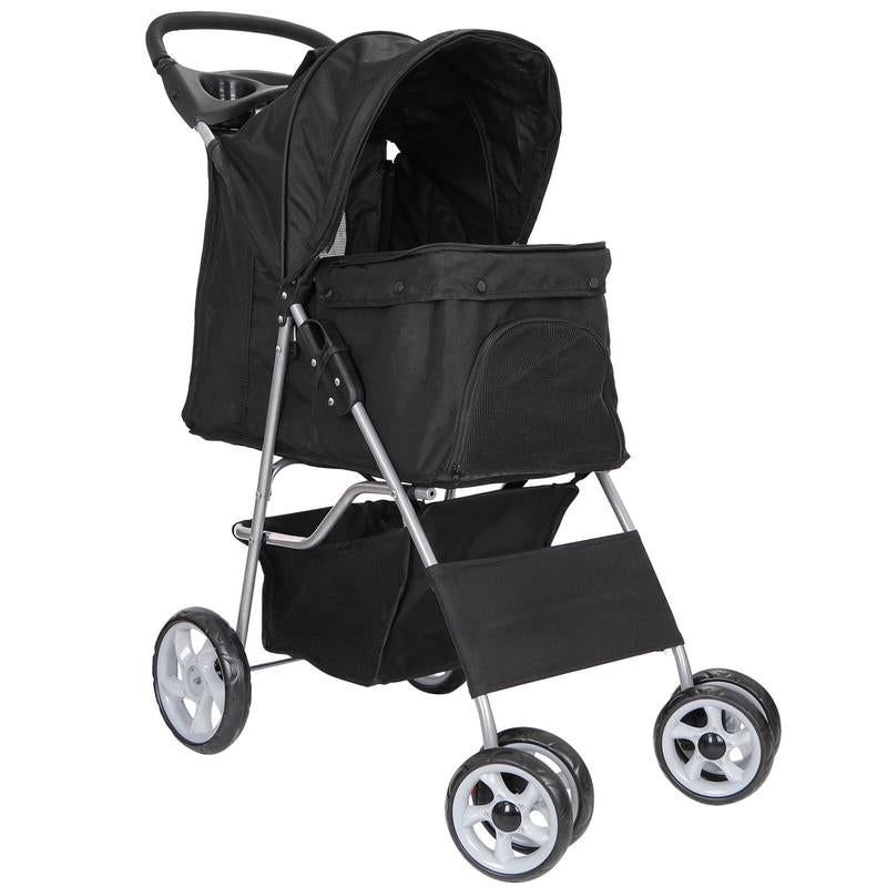 Segawe Foldable Dog Stroller Pet Travel Carriage Detachable Carrier Cart, Black