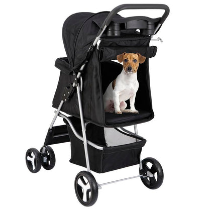 Segawe Foldable Dog Stroller Pet Travel Carriage Detachable Carrier Cart, Black