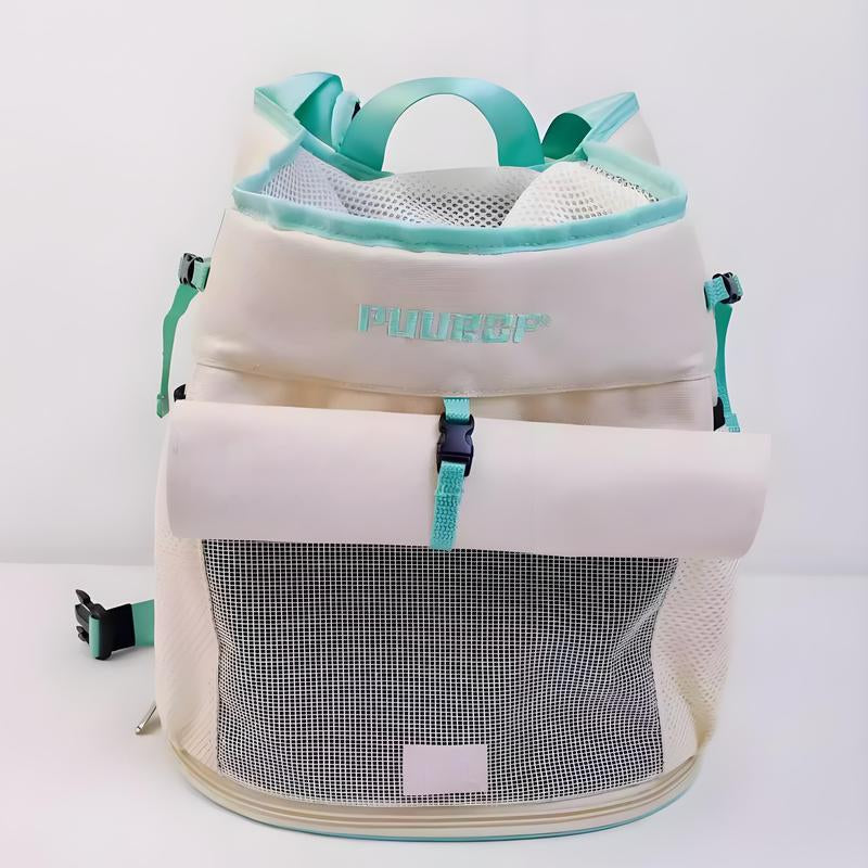 PUUROF Pet Backpack for Small Pets - Front-Carry Design with Crisscross Straps & Side Pockets - Cozy & Spacious Chest Carrier Bag for Shopping & Cycling - Ideal for Teddy, Schnauzer, Bichon Frise