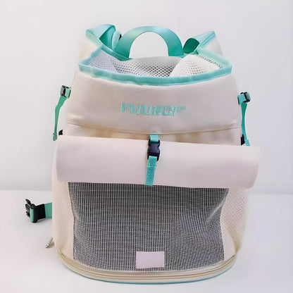 PUUROF Pet Backpack for Small Pets - Front-Carry Design with Crisscross Straps & Side Pockets - Cozy & Spacious Chest Carrier Bag for Shopping & Cycling - Ideal for Teddy, Schnauzer, Bichon Frise