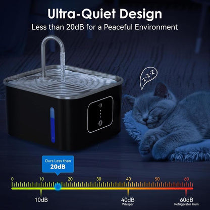 【10,000+ Favorited!】Cat Water Fountain, Flowing Water for Pets to Drink, Quiet Cat Water Dispenser, Automatic Circulating Pet Drinking Fountain for Cats and Dogs, Encourages Hydration Natural Flow Quiet Automatic Circulating Dispenser
