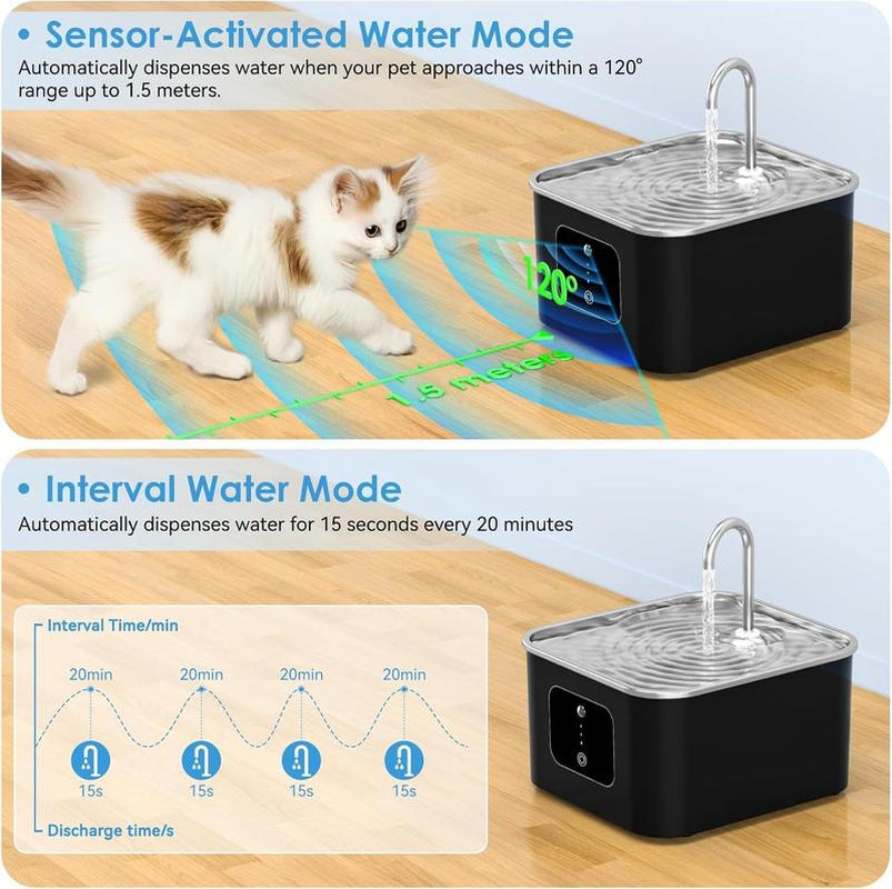 【10,000+ Favorited!】Cat Water Fountain, Flowing Water for Pets to Drink, Quiet Cat Water Dispenser, Automatic Circulating Pet Drinking Fountain for Cats and Dogs, Encourages Hydration Natural Flow Quiet Automatic Circulating Dispenser