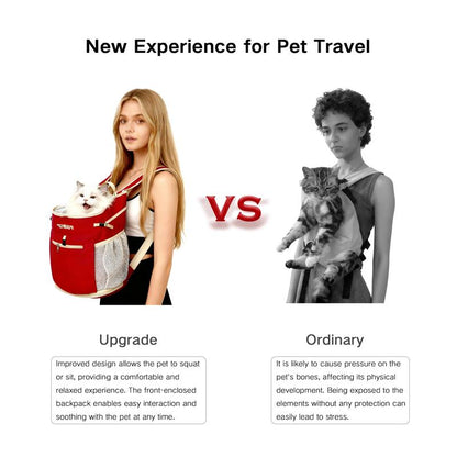 PUUROF Pet Backpack for Small Pets - Front-Carry Design with Crisscross Straps & Side Pockets - Cozy & Spacious Chest Carrier Bag for Shopping & Cycling - Ideal for Teddy, Schnauzer, Bichon Frise