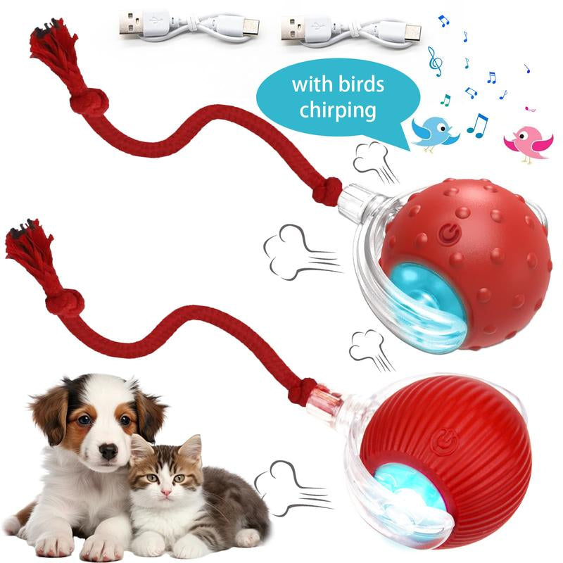 Cat&Dog Toy, Interactive Cat Toys Ball for Indoor Cats Fast Rolling on Carpet, Chirping & Motion Activate Cat Toys with USB Rechargeable, Anti-Depression Fun Gift for Cats Dogs